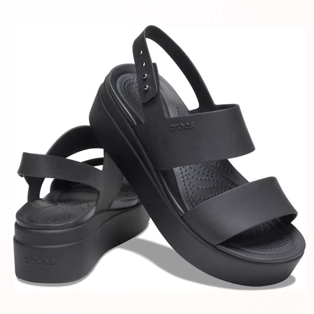 CROCS Black Platform Sandals